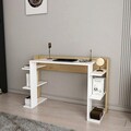 Birou, Zena Home, Çinar, 122.7x77x45 cm, PAL, Stejar alb