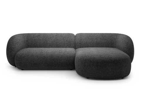 Coltar dreapta 3 locuri, Kate, Micadoni, 285x176x76 cm, tesatura structurata, gri inchis melanj