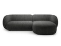 Coltar dreapta 3 locuri, Kate, Micadoni, 285x176x76 cm, tesatura structurata, gri inchis melanj