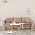 Canapea 3 locuri, Unique Design, 867UNQ1357, Lemn de pin, Piatra