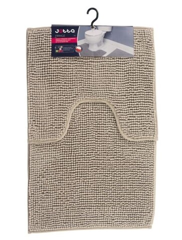 Set 2 covorase baie fringe, jotta, 50x45 cm/50x80 cm, bej deschis