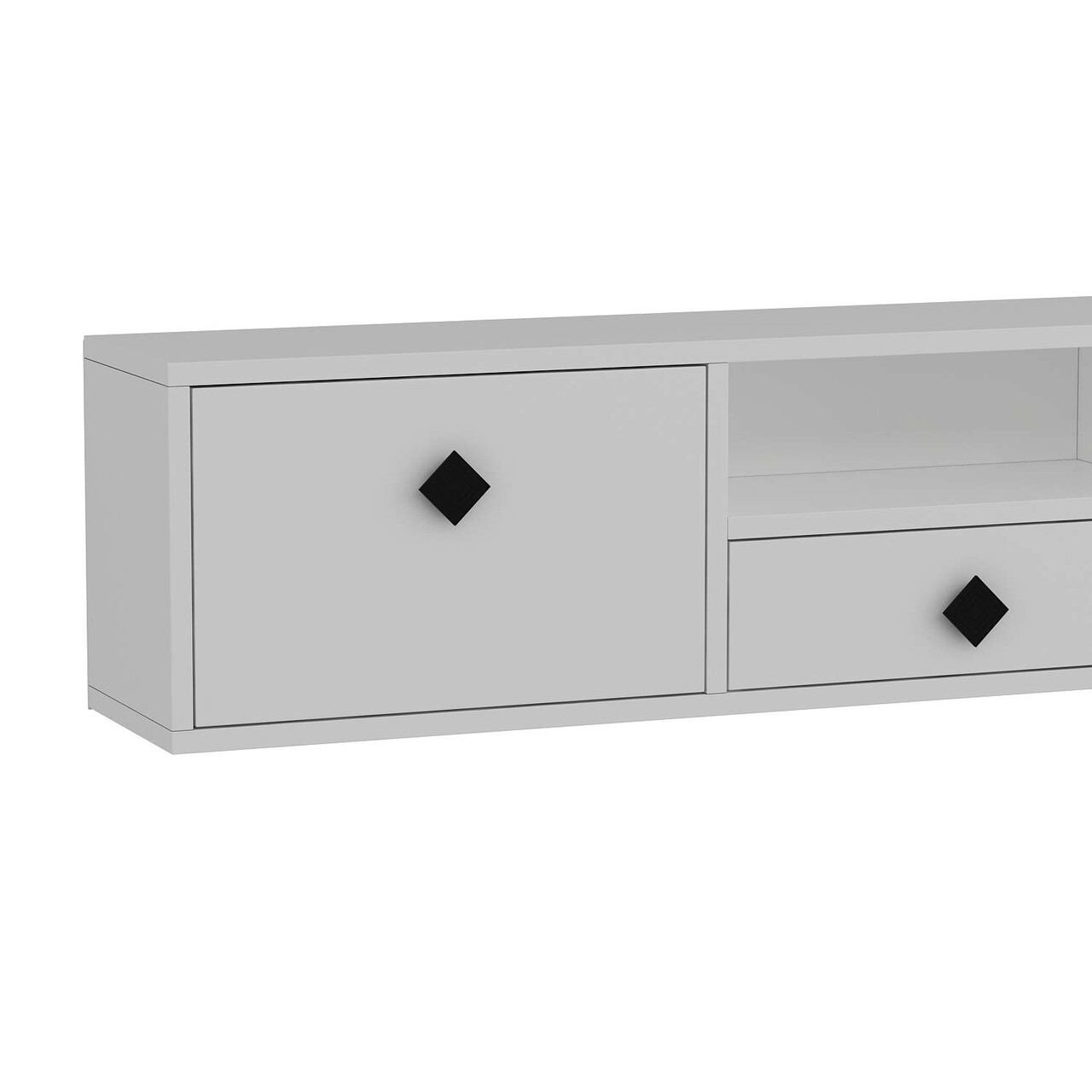 Comoda TV, Hanah Home, 1305-DROP-1, 140x30x30 cm, PAL , Alb/Negru - view 5