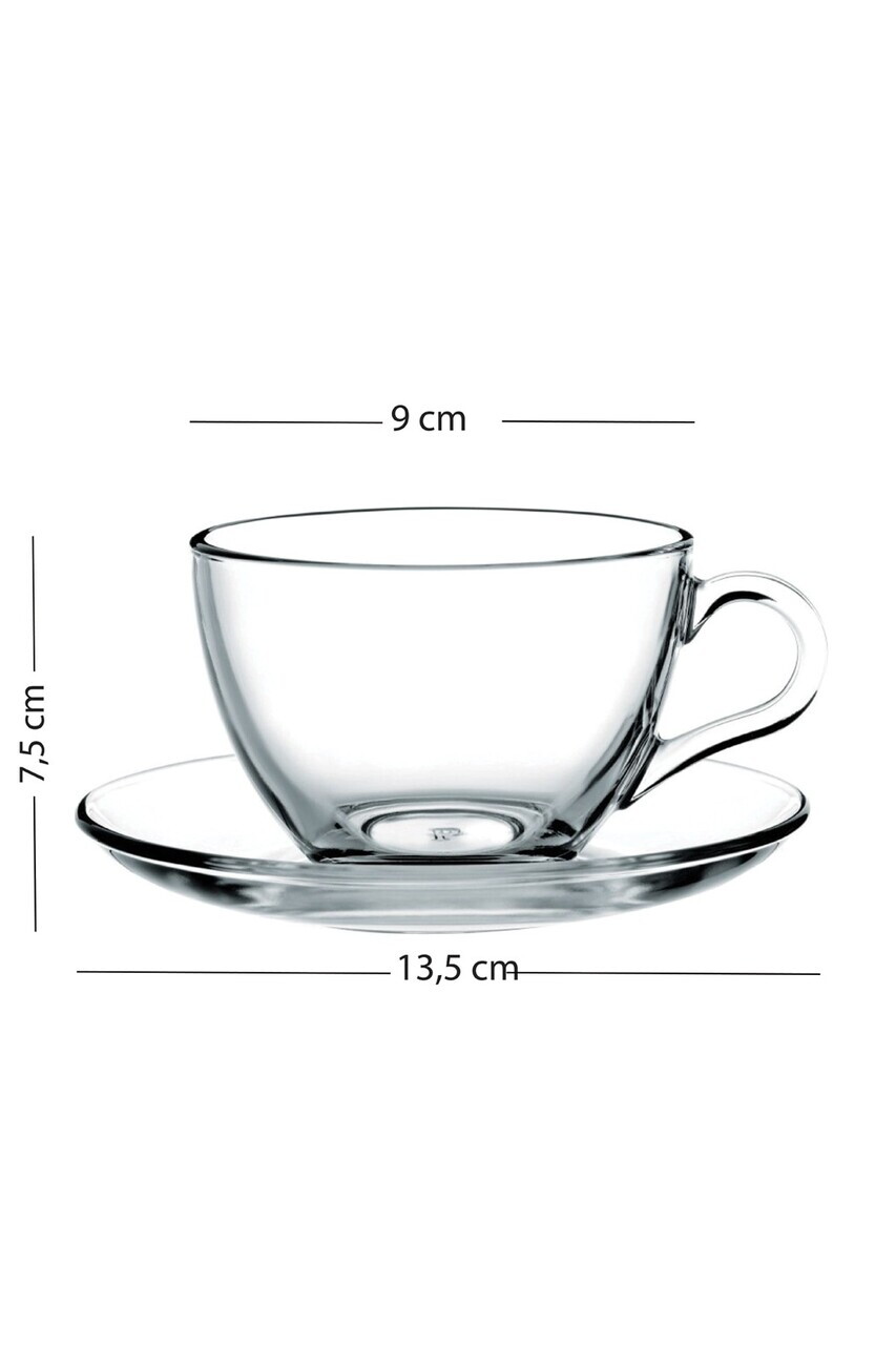 Set pentru ceai, Hermia, 127RKL1652, Farfurie: 9,1 x 9,1 x 6,4 cm (2 bucăți), Transparent — imaginea 5