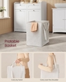 Dulap de baie cu 2 cusuri de rufe integrate, Vasagle, 78.9x40x80 cm, MDF/poliester, alb cloud