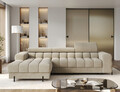 Coltar extensibil dreapta 3 locuri ELTAP, LT-18AU, Felro, 285x181x93 cm, lemn/poliester, bej inchis
