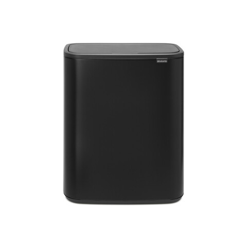 Cos de gunoi cu soft touch, Brabantia, Bo Touch Matt, 2x30 L, 31.2x54.5x65.6 cm, otel, negru mat