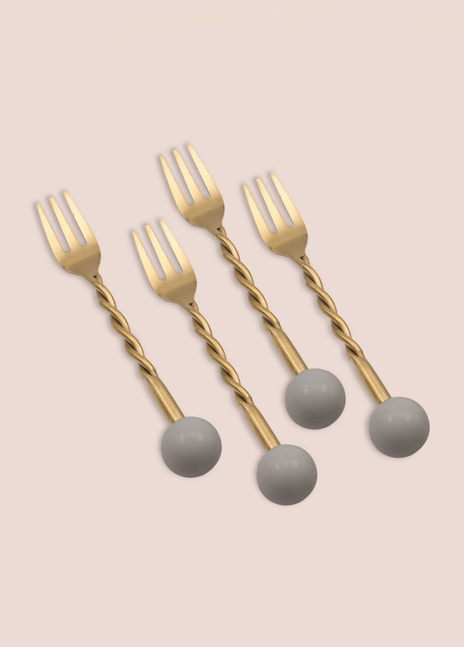 Set furculițe (4 piese), L'essentiel Maison, 280TMA3707, Dimensiune: 14 x 2 x 1 cm (4 bucăți), Aur / Gri - view 2