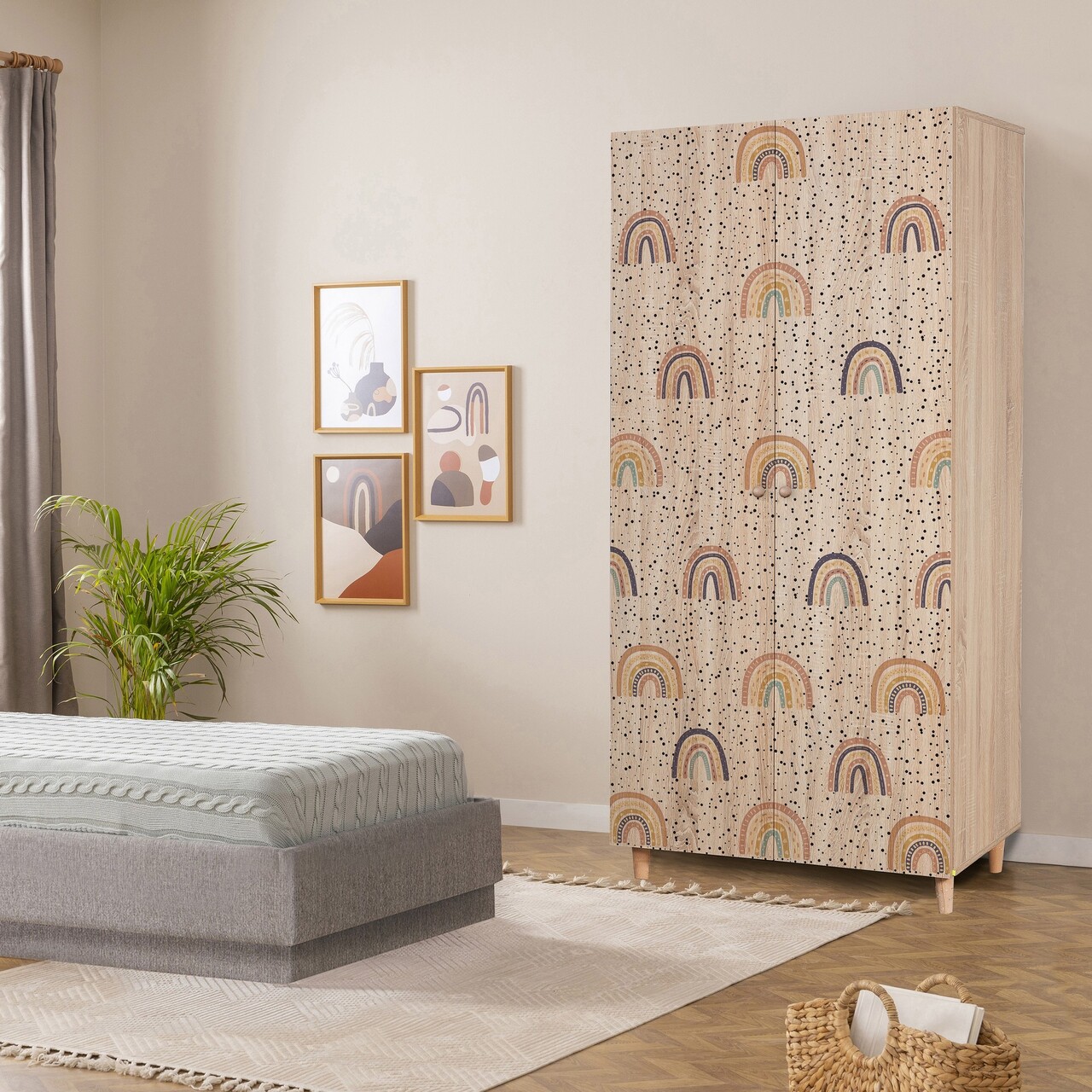 Dulap pentru haine, Vella, Lidya 2 -912, 90x192x52 cm, PAL, Sonomo - 1 | YEO