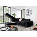 Coltar extensibil stanga 3 locuri ELTAP, LT-06VE, Grayson, 278x205x92 cm, lemn/poliester, gri inchis