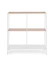 Consola Haldor, Bizzotto, 82x33x85 cm, otel/MDF furniruit/sticla temperata, alb