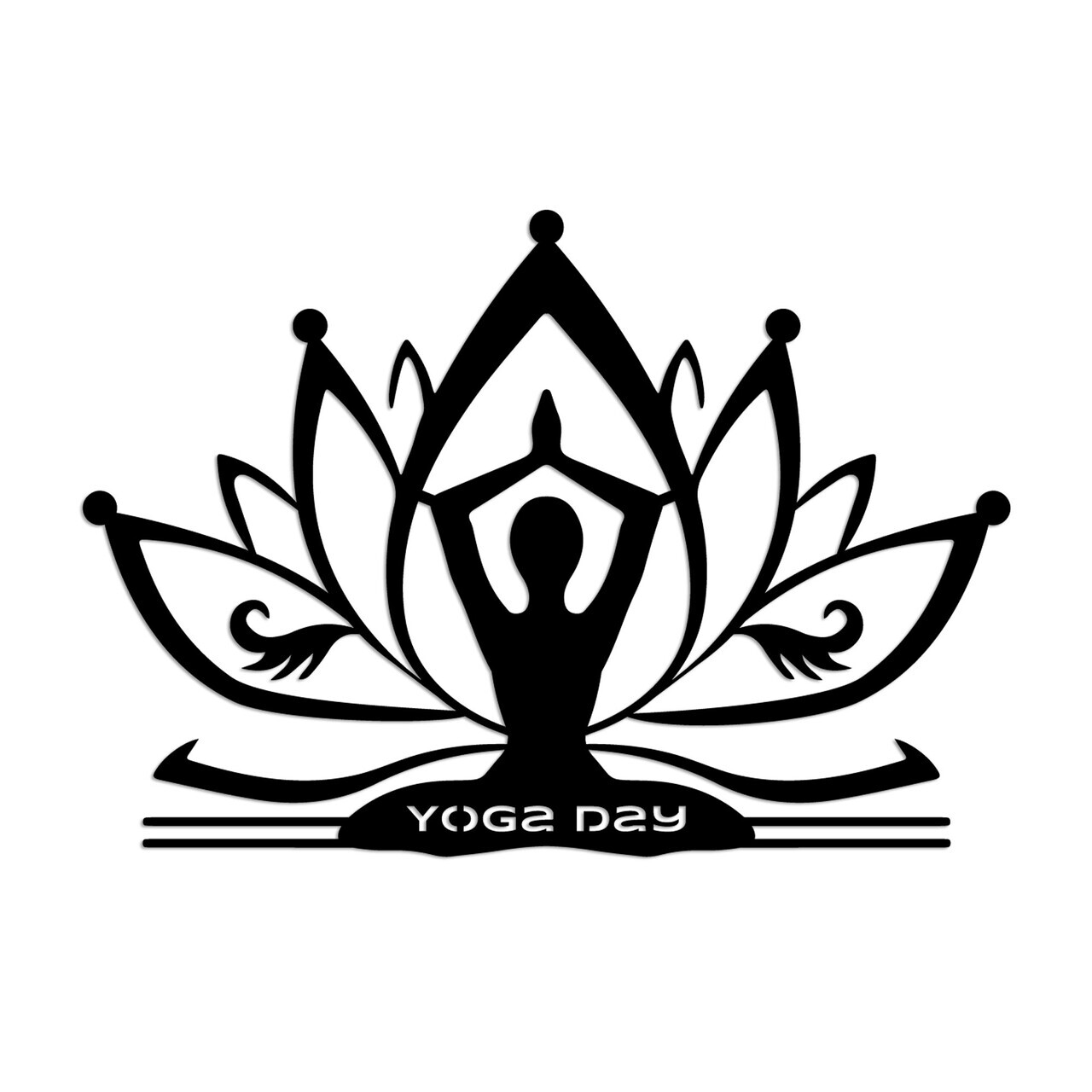Decoratiune de perete, Yoga 30, Dimensiune: 60 x 42 cm, Negru — imaginea 4