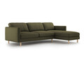 Coltar dreapta 4 locuri, Eden, Micadoni, 286x150x90 cm, catifea, verde muschi melanj