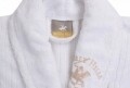 Halat de baie unisex, Beverly Hills Polo Club, 100% bumbac, S/M, White/Beige