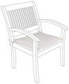 Perna pentru scaun de gradina cu brate Poly180, Bizzotto, 49 x 52 cm, poliester impermeabil, natural