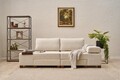 Canapea extensibila 3 locuri, Balcab Home, 825BLC4309, Lemn, Crem