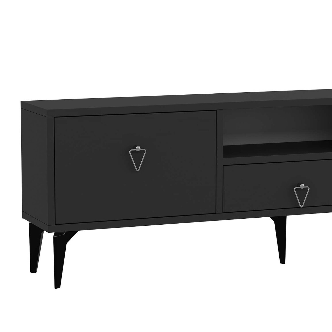 Comoda TV, Hanah Home, 1302-DROP-1, 140x49x30 cm, PAL , Antracit / Aur - view 5