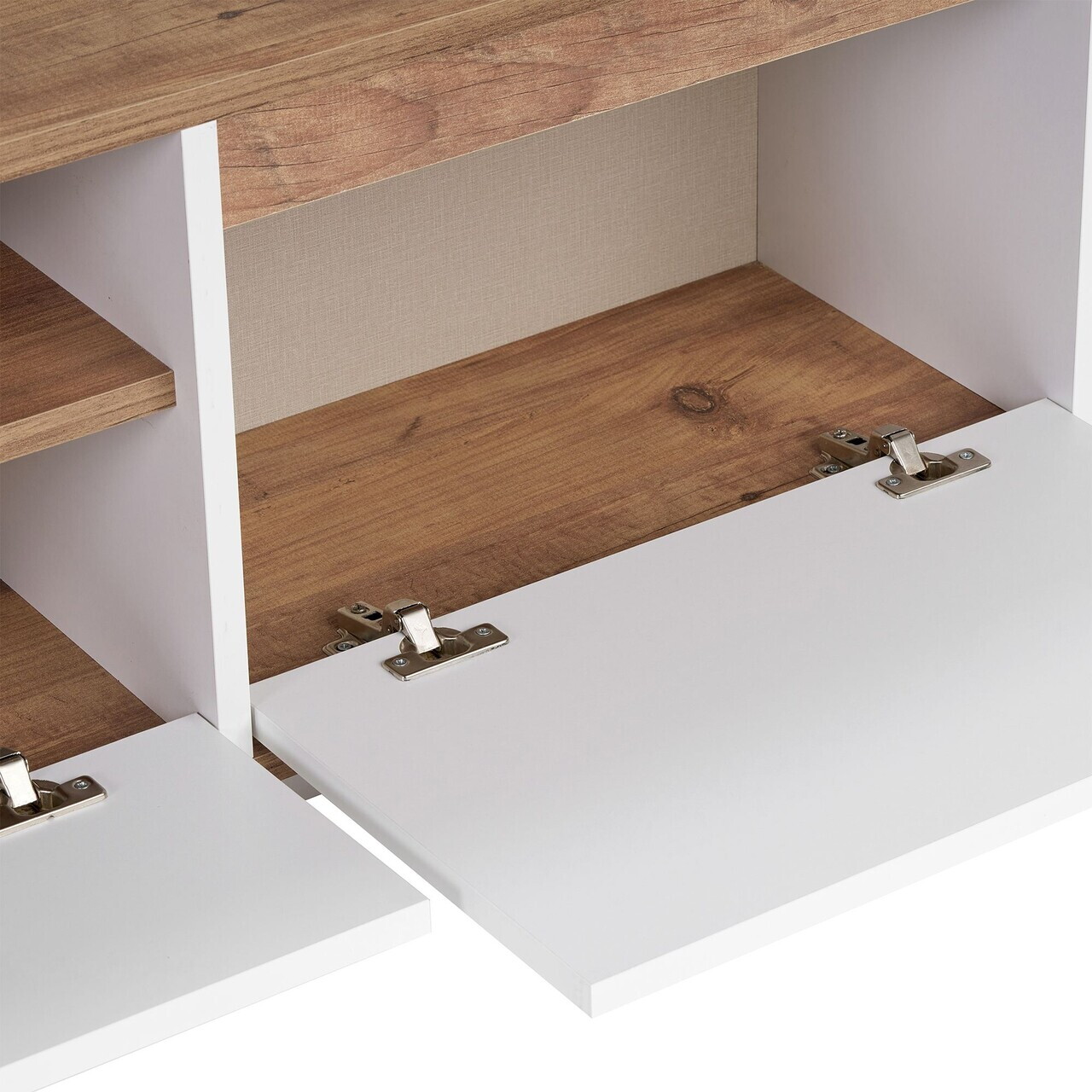 Comoda TV, Hanah Home, Sentinel, 160x42x30 cm, PAL, Pin Atlantic / Alb — imaginea 4