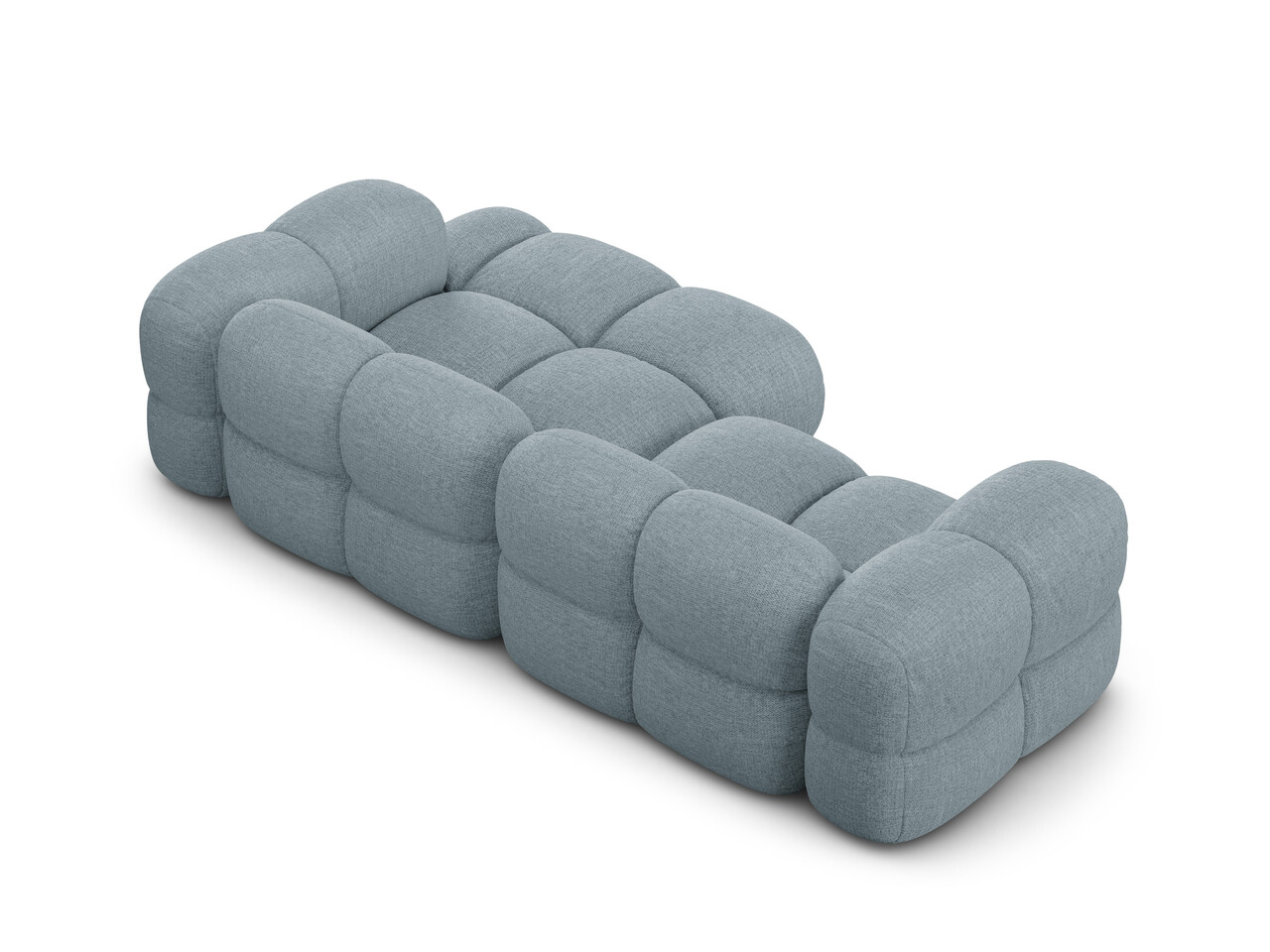 Coltar dreapta 3 locuri, Loretto, Cosmopolitan Design, 250x147x68 cm, tesatura structurata, albastru pastel - 1 | YEO