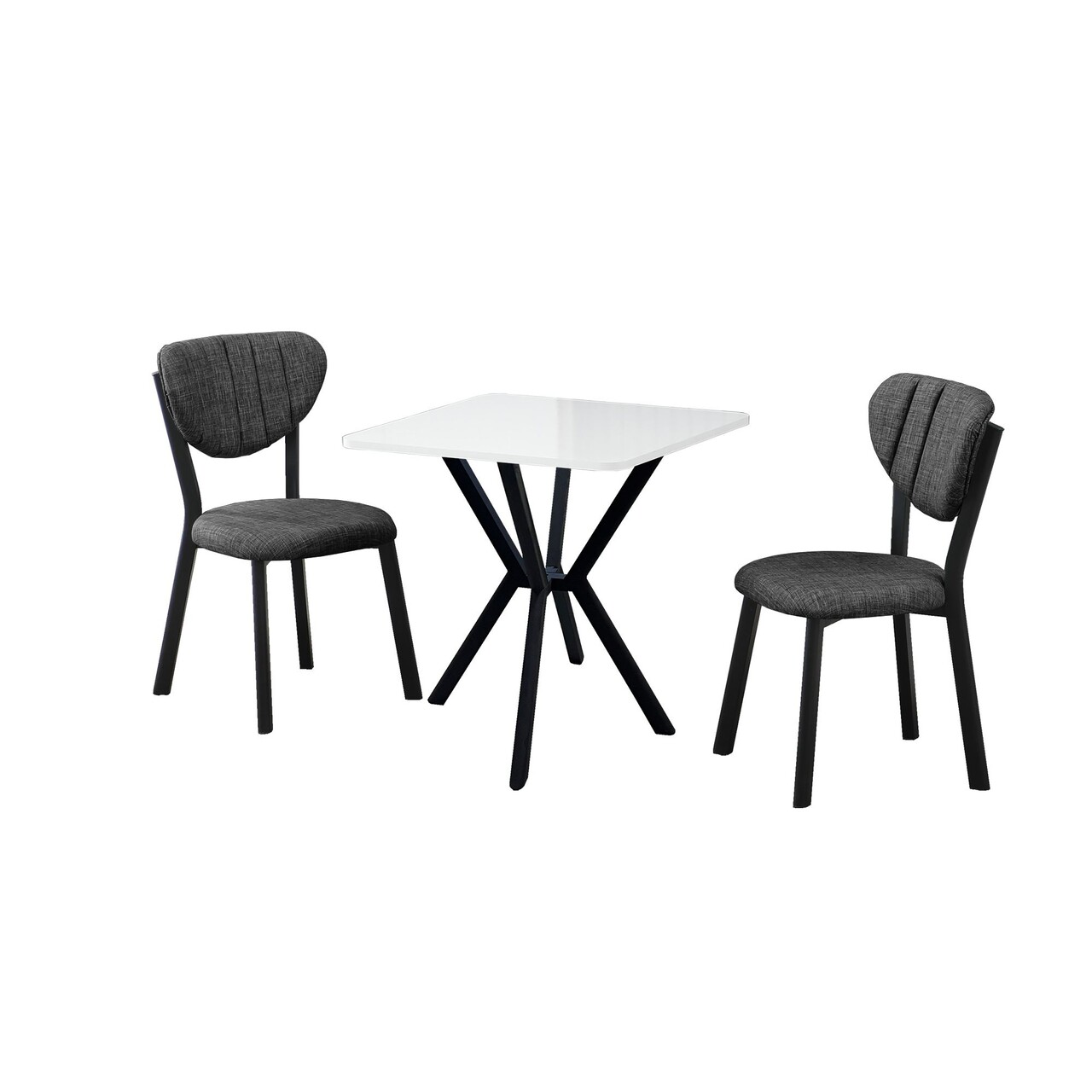 Set masa extensibila si scaune, 3 piese, Hanah Home, Elma, Antracit/Alb - view 2