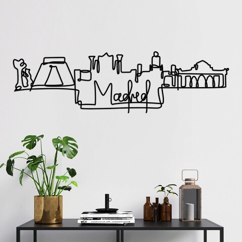 Decoratiune de perete, madrid, metal, grosime: 2 mm, negru