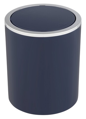 Cos de gunoi cu capac batant, wenko, inca, 2 l, 14 x 16.8 x 14 cm, plastic, bleumarin