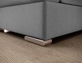 Coltar extensibil dreapta 3 locuri ELTAP, RT-03NU, Siber, 270x186x93 cm, lemn/poliester, gri deschis