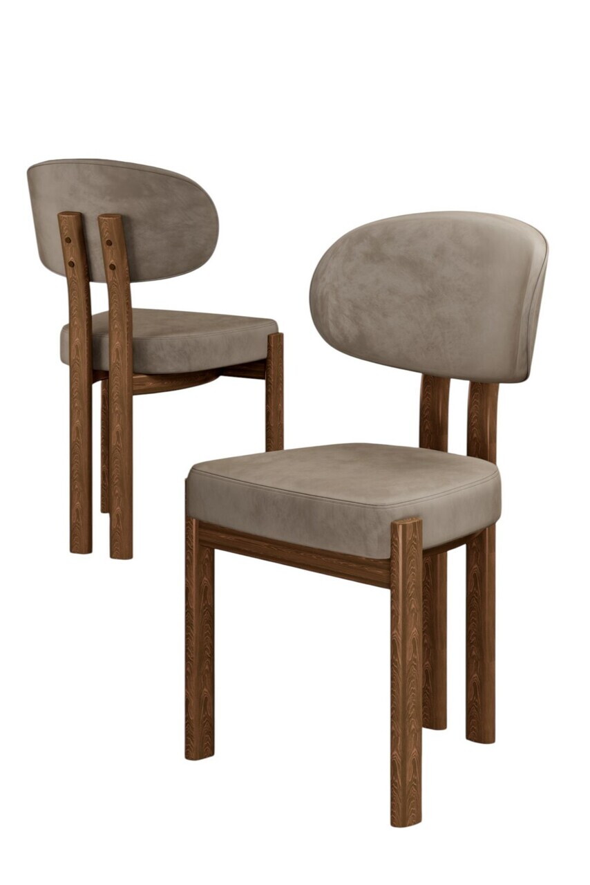 Set scaune 2 piese, Hanah Home, Dore, Cappuccino / Aspect de lemn — imaginea 2