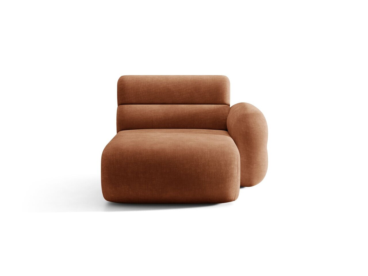 Sezlong living dreapta, Neo, Micadoni Home, 110x165x83 cm, tesatura Chenille, teracota