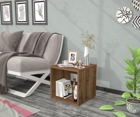 Masuta de cafea Raffline, 40x40x40 cm, PAL, nuc 40x40x40 imagine noua 2022