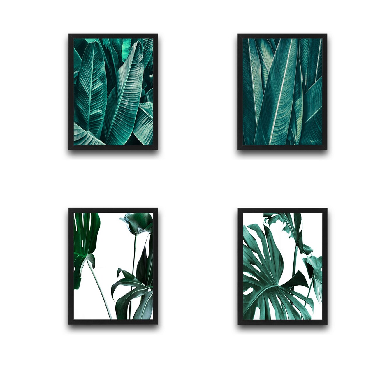 Set 4 tablouri decorative, Leaf Set, PAL, Hartie, Multicolor - 1 | YEO