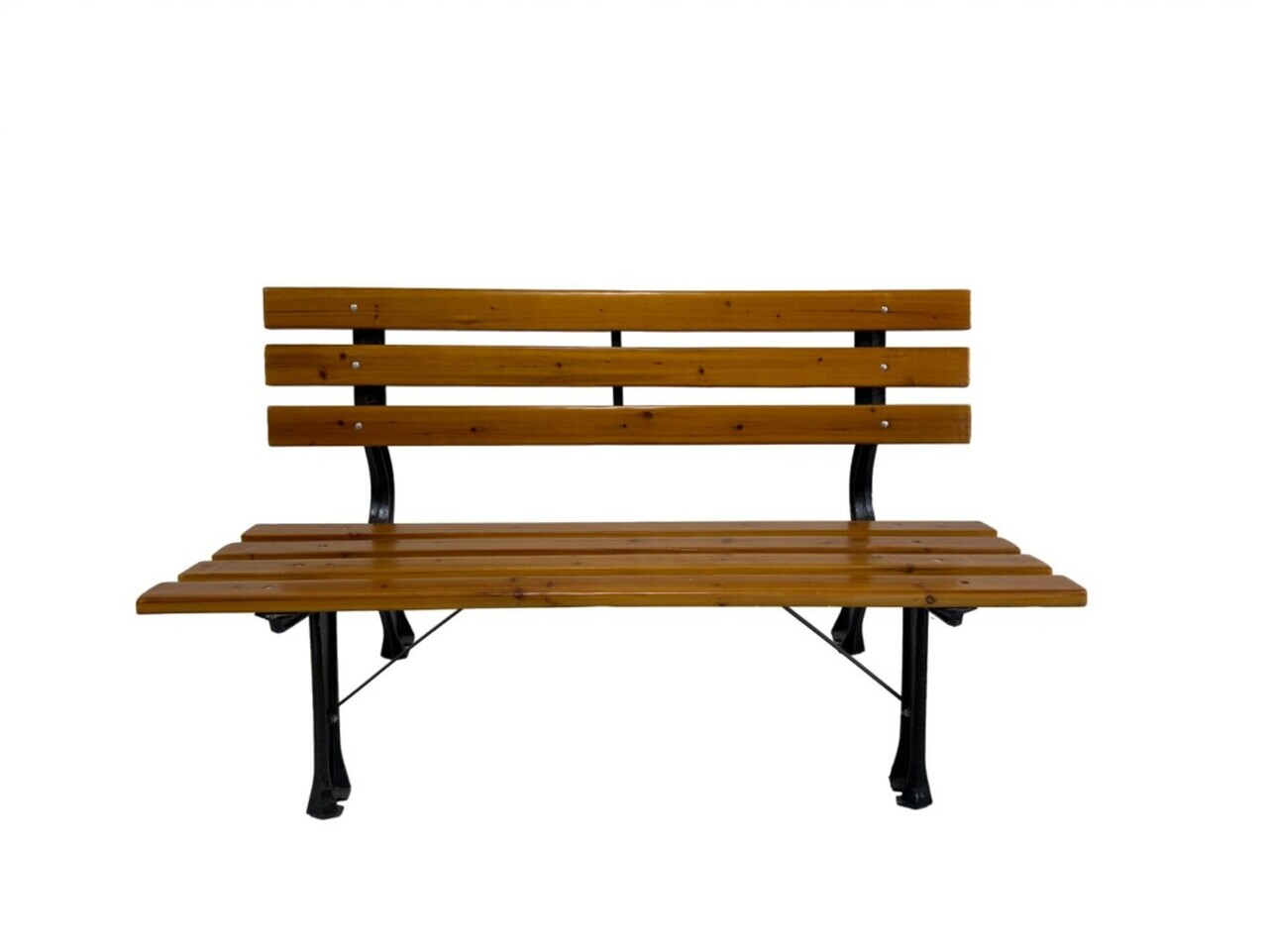 Banca pentru gradina Heinner, 120x57x70 cm, otel/lemn, natur/negru - imagine 2