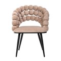 Scaun Bubble, Homla, 61x57.5x81.7 cm, metal/catifea din poliester, bej