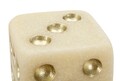 Figurina decorativa Zar Dice Quarzy, Mauro Ferretti, 8x8x8 cm, polirasina, alb/auriu