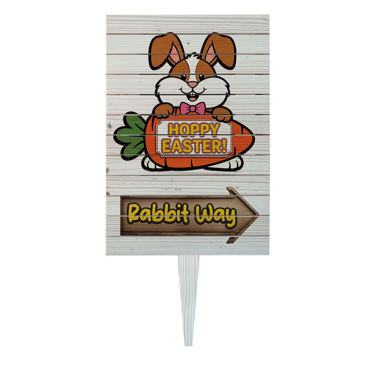 Semn de curte, Easter Rabbit Way, 38x58 cm, Multicolor - imagine 3
