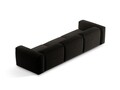 Canapea 4 locuri, Bergamo, Cosmopolitan Design, 364x108x70 cm, tesatura structurata, negru