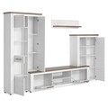 Mobilier living, 4 piese, Genova, 315 x 45 x 200 cm, PAL, alb natur