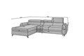 Coltar extensibil stanga 4 locuri ELTAP, Mari-71, Mariall, 288x200x92 cm, lemn/poliester, albastru