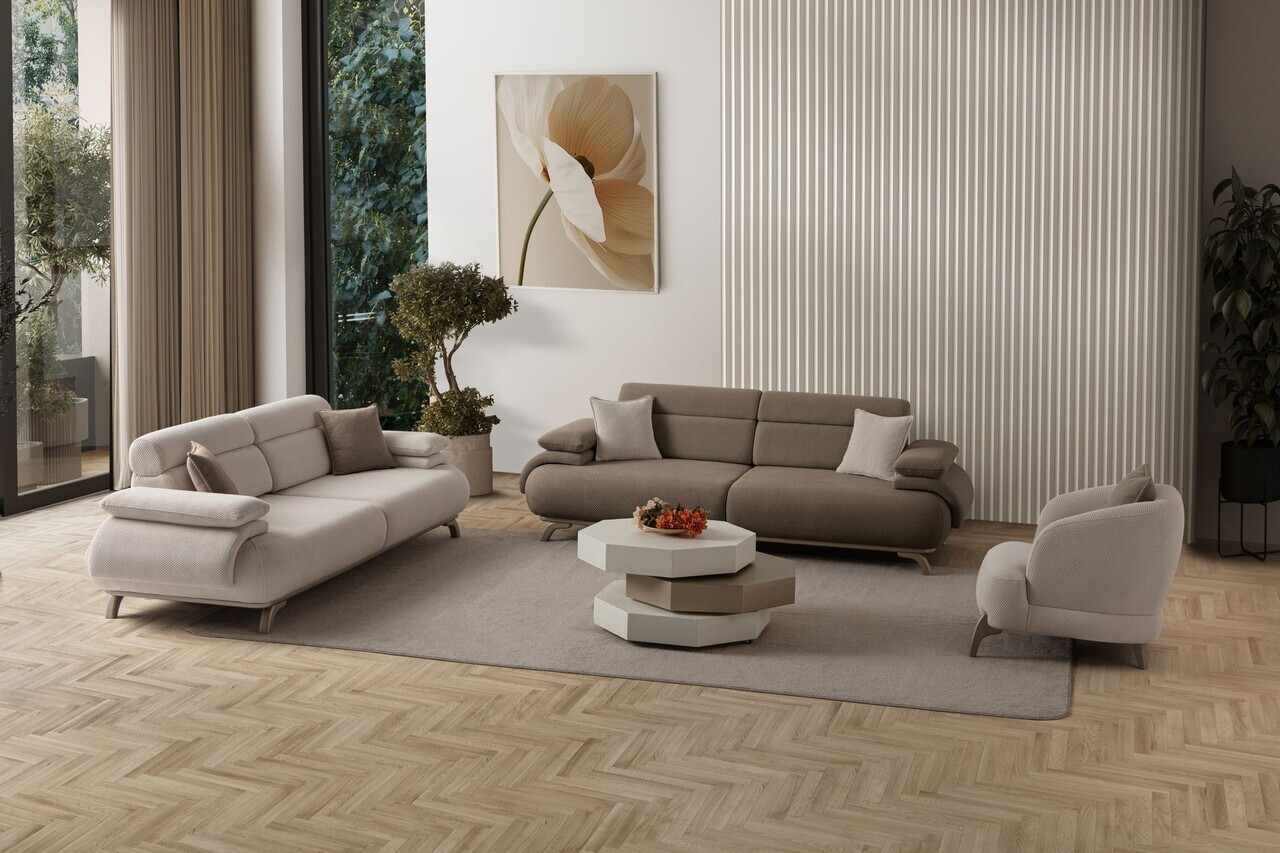 Canapea 3 locuri, Atelier del Sofa, 752EST1143, Lemn de carpen/PAL melaminat, Pământ - view 5