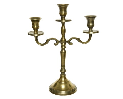 Suport pentru lumanari Vintage, Decoris, 23x23x30 cm, aluminiu, auriu