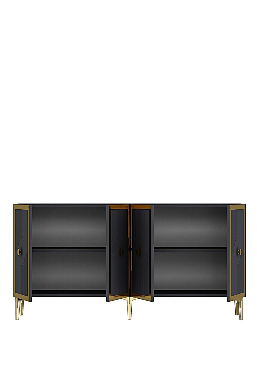 Consola, Hanah Home, Pega 150, 125x75x32 cm, Antracit / Aur — imaginea 7