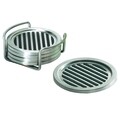 Set 4 suporturi de pahar Linea Coasters, iDesgin, Ø11.5 cm, inox, finisaj periat
