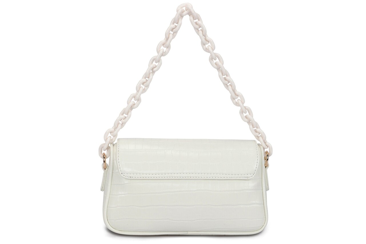 Geanta, Lucky Bees, 240 Croco White, piele ecologica, alb
