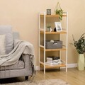 Raft de depozitare multifunctional Songmics, 45x31.5x111 cm, bambus, natural