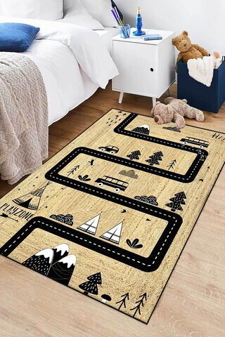 Covor, CLR-9129-11, 80x250 cm, Poliester, Negru