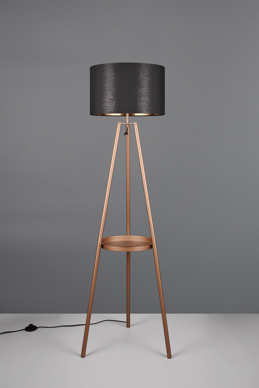 Lampadar Colette, RL, 57x152.5 cm, 60W, 1x E27, metal, maro/negru - view 4