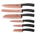 Set 5 cutite cu suport magnetic, Berlinger, Rose Gold, inox