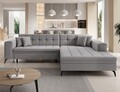 Coltar extensibil dreapta 4 locuri ELTAP, Sol-30, Solange, 292x196x84 cm, lemn/poliester, gri deschis