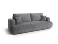 Canapea extensibila 3 locuri, Ella-193, Micadoni Home, 253x108x94 cm, tesatura structurata chenille, gri