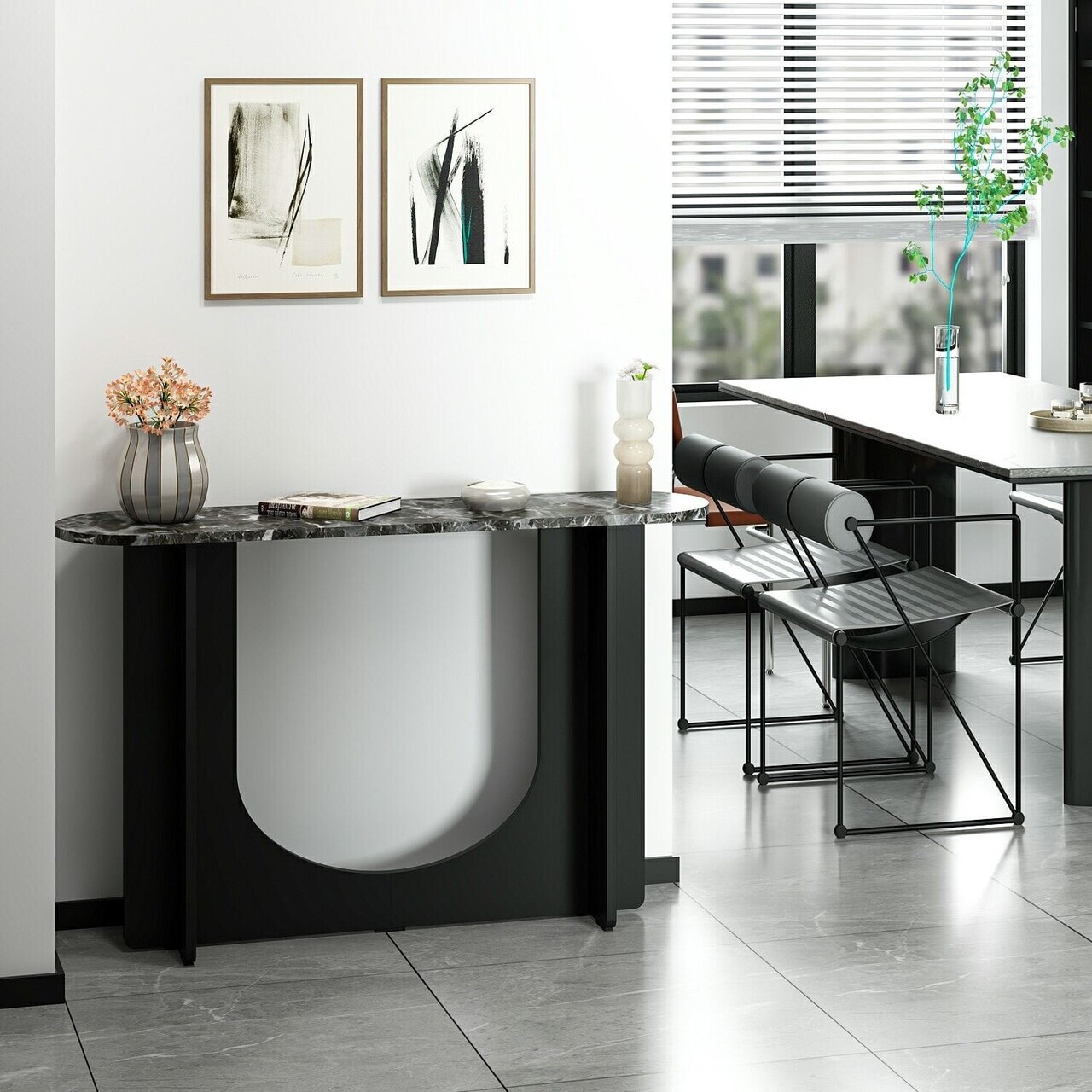 Bufet, Hanah Home, Nera, 120x76x30 cm, Negru — imaginea 3