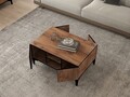 Masuta de cafea, Puqa Design, Cide, 90x45x60 cm, PAL, Pin Atlantic / Negru